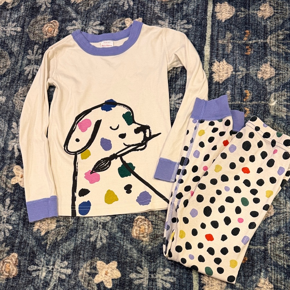 Hanna Andersson Multicolor Dog Print Kids Pajama Set size 5